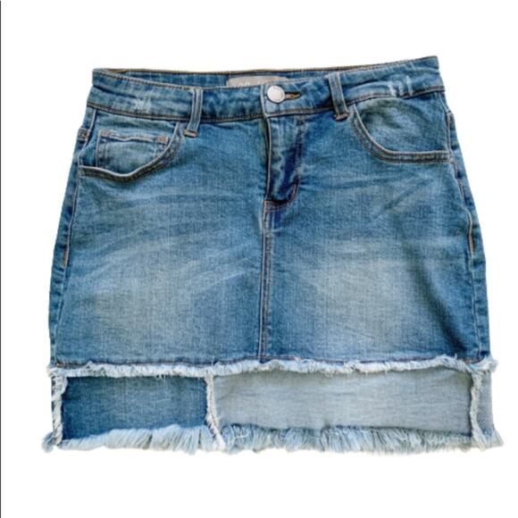 2Sable by Black Label Skirt Distressed Frayed Hem Denim Jean Mini Skirt Small - Picture 11 of 11